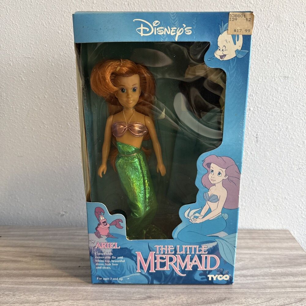 Vtg The Little Mermaid Ariel Doll by Tyco #1800 Disney‎ Princess Doll NIB NRFB